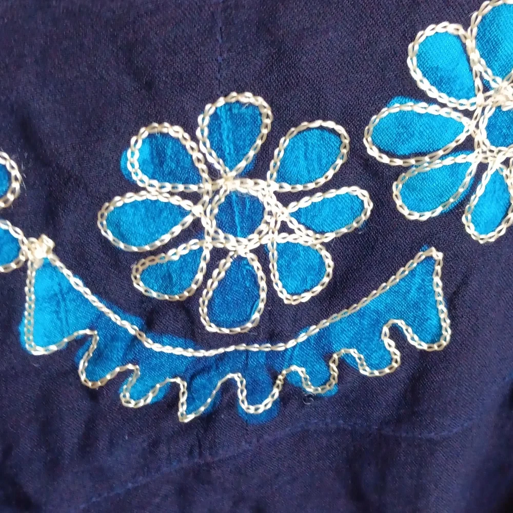 Blue boho flowy one size top - Picture 5 of 5